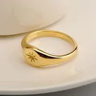 Rings Fashion Custom Star 18k Gold Plated Stainless Steel Rings For Women 2022 Jewelry