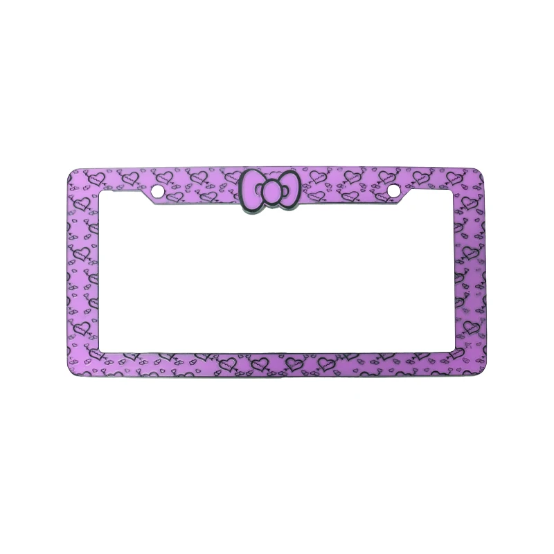 Custom USA Bowknot License Plate Frame UV Printing Plastic License Plate Frame for Cars Decoration supplier