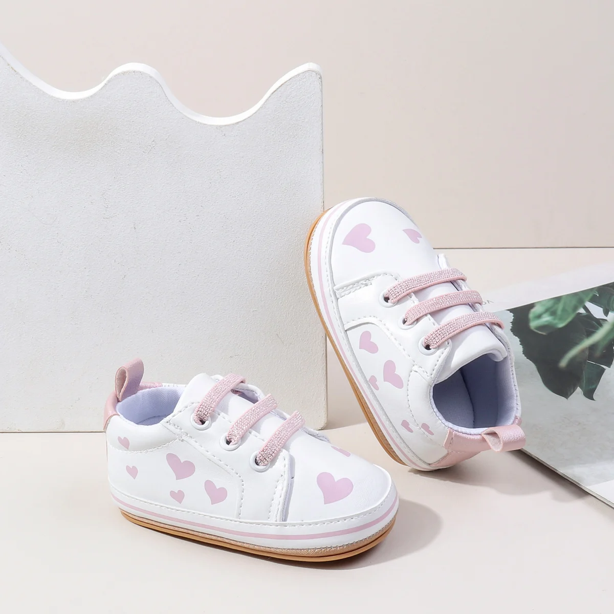White PU Baby Girl Sport Shoes Breathable Anti-Slippery Fashion Trend for Toddler Spring Autumn Seasons manufacture