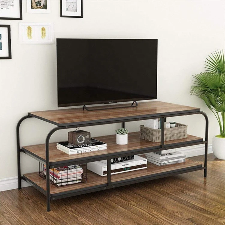 Wholesale 3 Layers Simple Luxury Shelf Living Room Metal Tv Rack