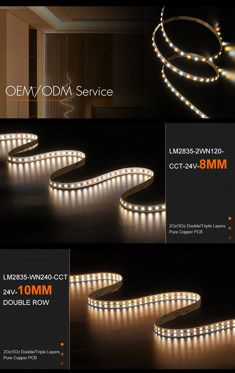 LEOMAY High Quality UL CE Cct Led Strip Light Smd2835 16w 120leds/M 1300lm Decoration Flexible Led Strip Light details