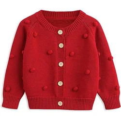 New Design Baby Sweater Cardigan Jacquard Cable-Knit Winter Coat Long Sleeve Cardigan for Baby Girl Clothes 6-12 Month