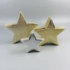 Star Hot Selling Bubblet Grain Flat Porcelain Gold Star Ornament