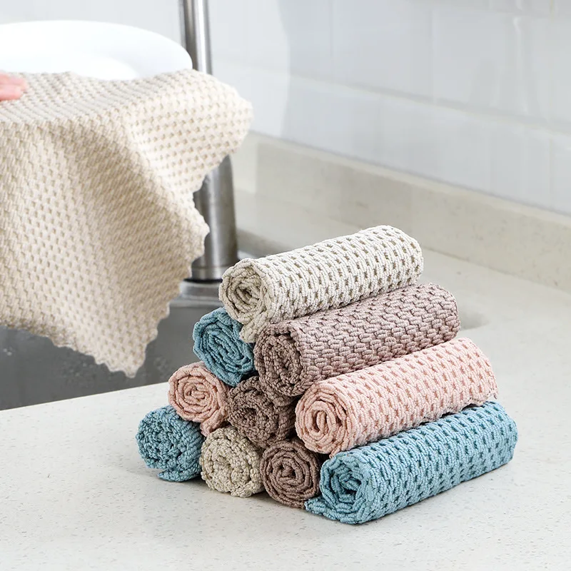 Cleaning Cloth Microfiber Dishcloths Kitchen Towel Home Dish Towel Anti-grease S 