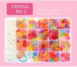 Beads Set For Jewelry Making Kids Mixed Color DIY Acrylic Beads Toys Kit Box With Accessories