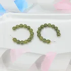 Earrings Hoop Earrings Factory Wholesale Gold Plated Earrings Acrylic Large C-shaped Seed Bead Hoop Earrings