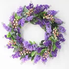 Wedding Artifical High Simulation Decorative Door Wreath Wedding Window Decoration Faux Lavender Wreath