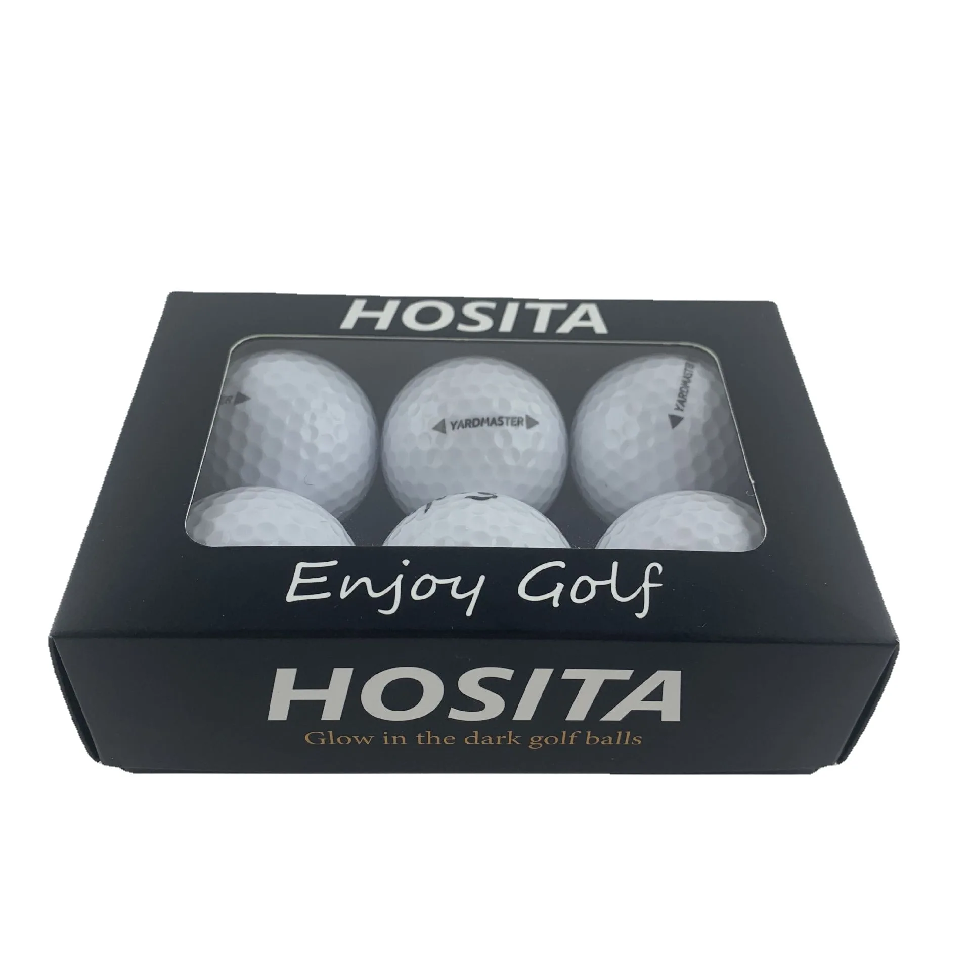 Golf Ball Packaging Box with Window for 12 Balls One Dozen Capacity and MOQ 500pcs