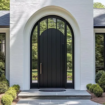 Foshan Factory Thermal Break Aluminum Swing Door Slimline Aluminum Frame Glass French Door for Villas