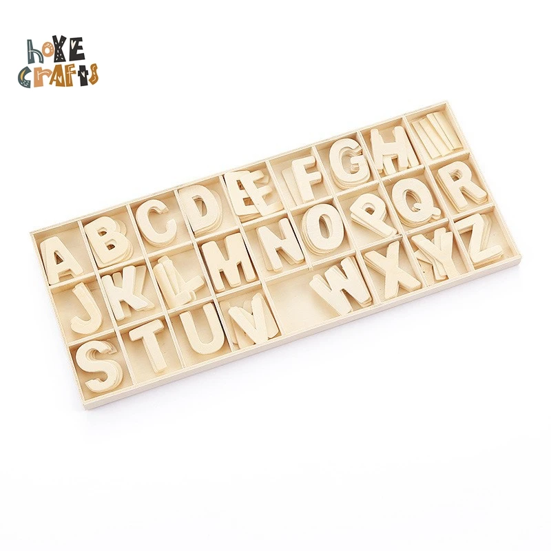 unpainted wooden alphabet blocks