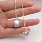 Silver Pearl Pearlpearl 925 Silver 925 Sterling Silver Chain 12-13mm Freshwater Pearl Pendant For Woman