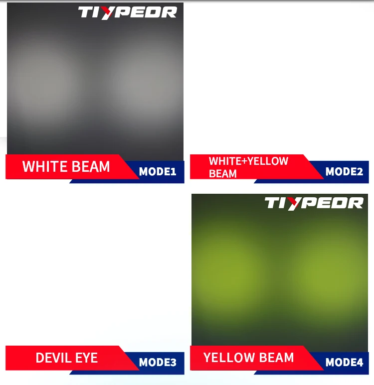 product tiypeor motorcycle white yellow spotlight led work driving head fog light auxiliary headlight for off road atv utv motorcycle-6