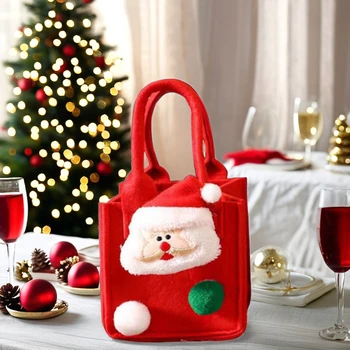 New Christmas Decorations Felt Apple Mini Handbag for Gifts or Candy Storage-Wholesale Available