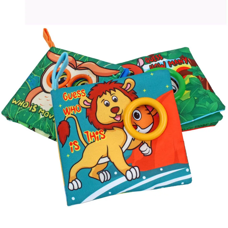 New animal guessing cloth book recognizing things toy book baby cloth book B084