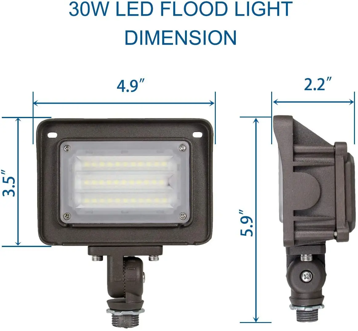 100-277Vac ETL DLC certification IP65 waterproof outdoor security lighting