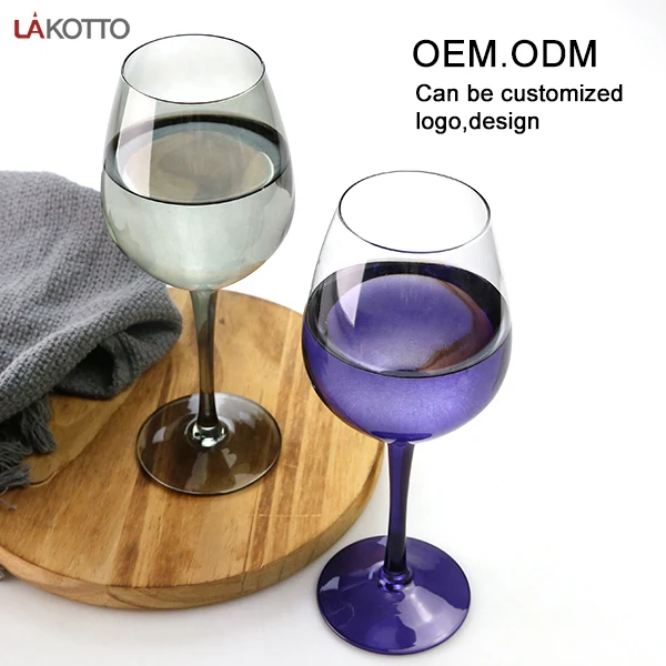 2021 hot sale purple wine goblets colorful champagne spay glass wine glasses manufacturers wholesale