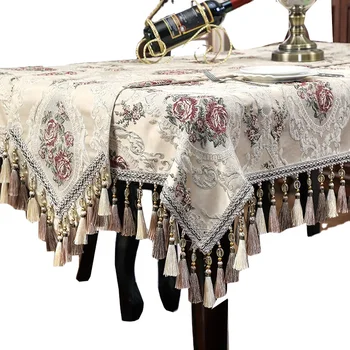 European luxury fabric jacquard table cloth high-grade table mat christmas table cloth