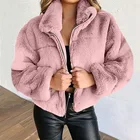 Fur Coat For Women 2021 Winter Imitation Fur Zipper Warmth Solid Coat For Women