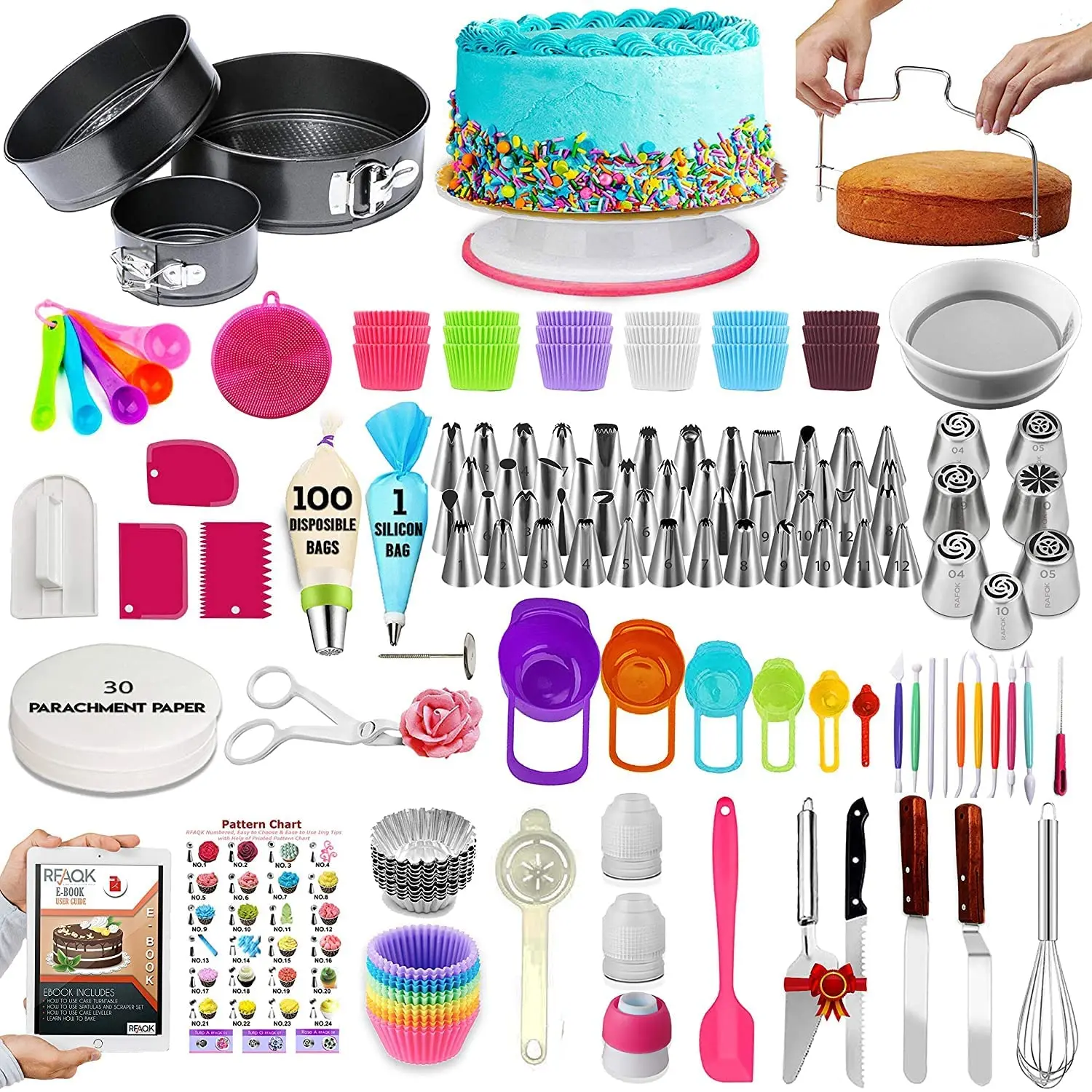 One Stop Premium Quality Baking Tools Icing Piping Bakeware Glass Dish Cake Decorating Supplies and Accessories