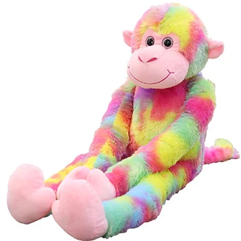 Custom Long Arms And Legs Soft Plush Monkey Rainbow Colour Toy Fashion Stuffed Animal Plush Wholesale Monkey