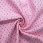 Cotton Flannel Fabric 145gsm Comfort Pink Printed Wave Point Cotton Flannel For Dress Fabric