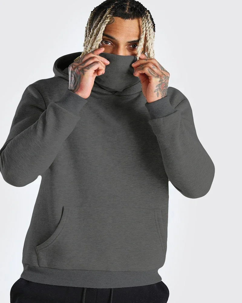 mens grey hoodie no strings