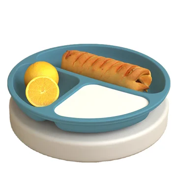 Suction Plates for Baby 100% Silicone Dinnerware Stays Put Divided Design For Picky Eaters Microwave Dishwasher Friendly