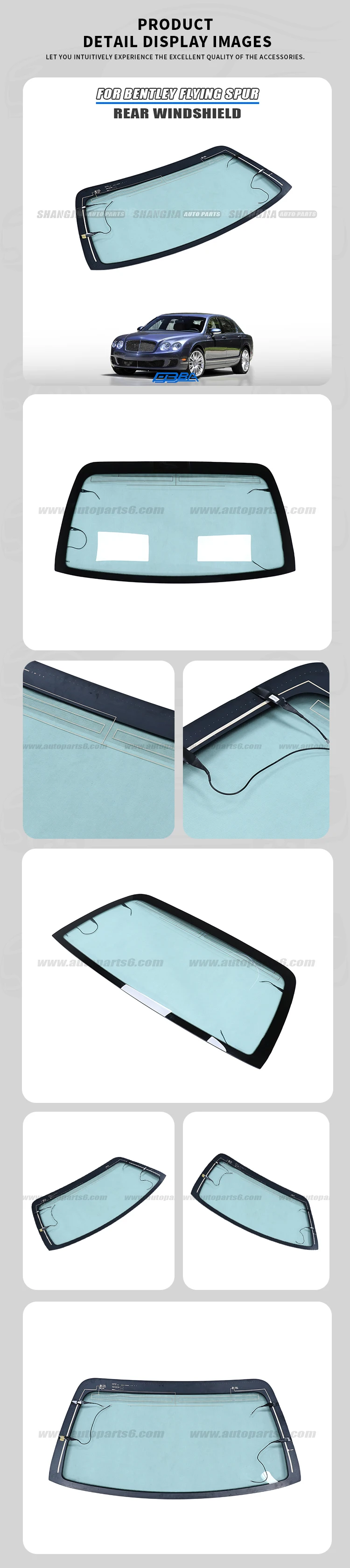 OEM Glass Rear Windshield For Bentley Flying Spur 2006-2012 3W5845051N Automotive Rear Windshield Glass details