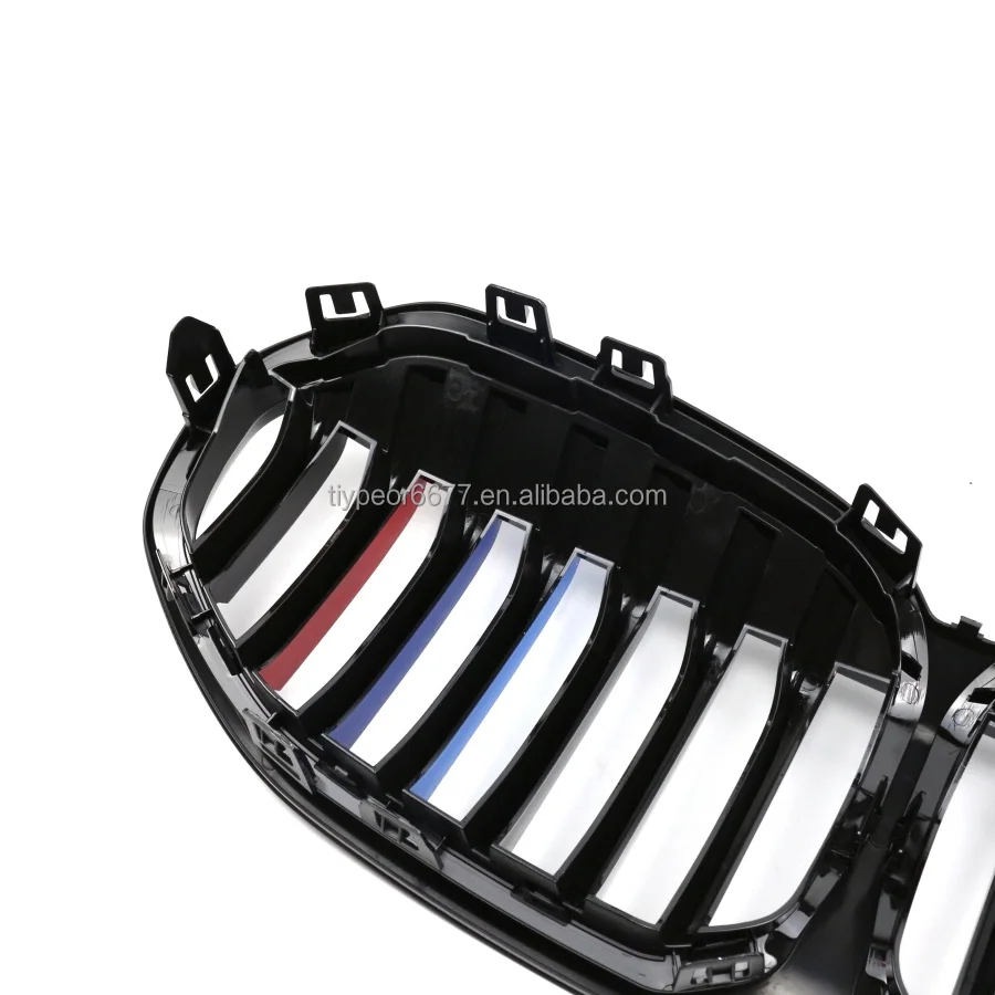 product tiypeor line front bumper center kidney grill for bmw 1 series f40 2020 2023 facelift grille black carbon 3 color sport style-11