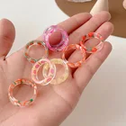 Resin Rings Ring Resin 2021 New Colorful Transparent Resin Rings Jewelry Women Fasion Couple Ring