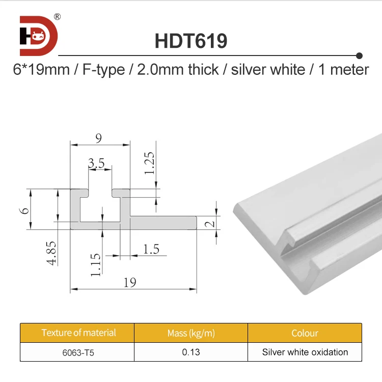 6 * 19F Slot Photoelectric Switch Sensor Installation Slot 6 * 16 Electronic Switch Aluminum Profile 8 * 21F Aluminum Strip supplier