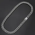 Chain Gold Men Miami Cuban Chain Gold Silver Color Iced Out Crystal Hip Hop For Men Jewelry Necklaces