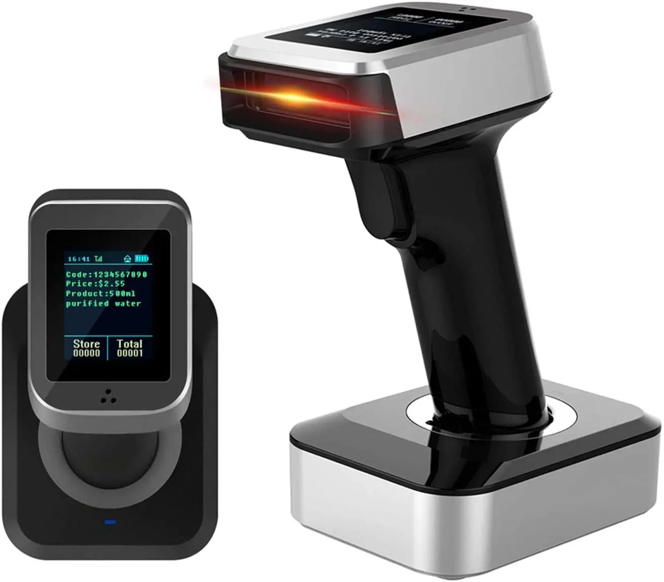 2D Barcode Scanner,alacrity Wireless USB Portable Bar Code Scanner with Vibration Alert 32-bit Processor
