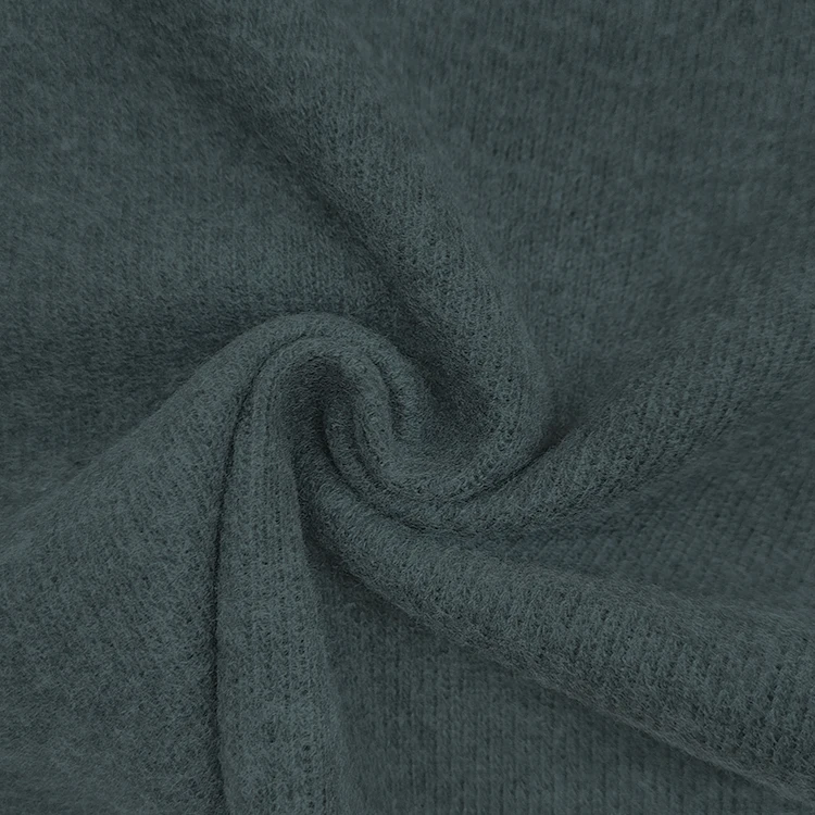 Custom Design Soft Knit Rib Fabric 53 Polyester 47 Cotton Material Fleece Fabric for Clothing manufacture