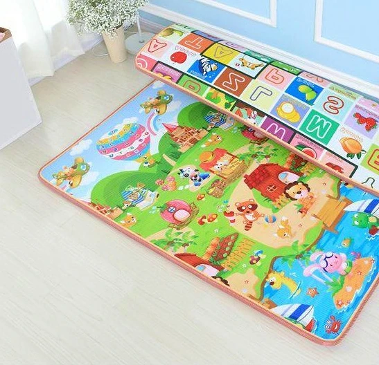 2 Sides Cartoon Baby Kid Mat Crawling Deucational Play Soft Foam Foldable Carpet 