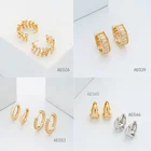 Brass Hoop Earrings Earrings Brass Hoop Earrings BXY Gold Plated Copper Brass Crystal Pearl Huggie Hoop Earrings
