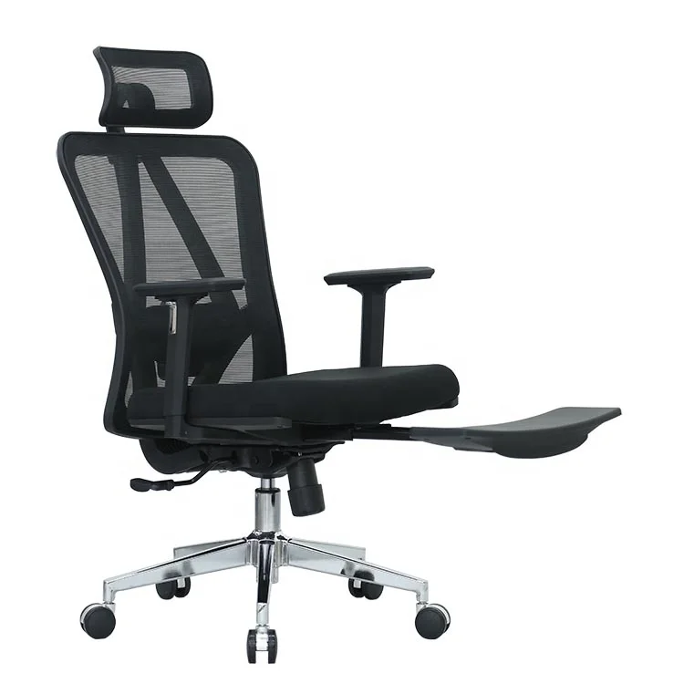 mesh office chair with leg rest