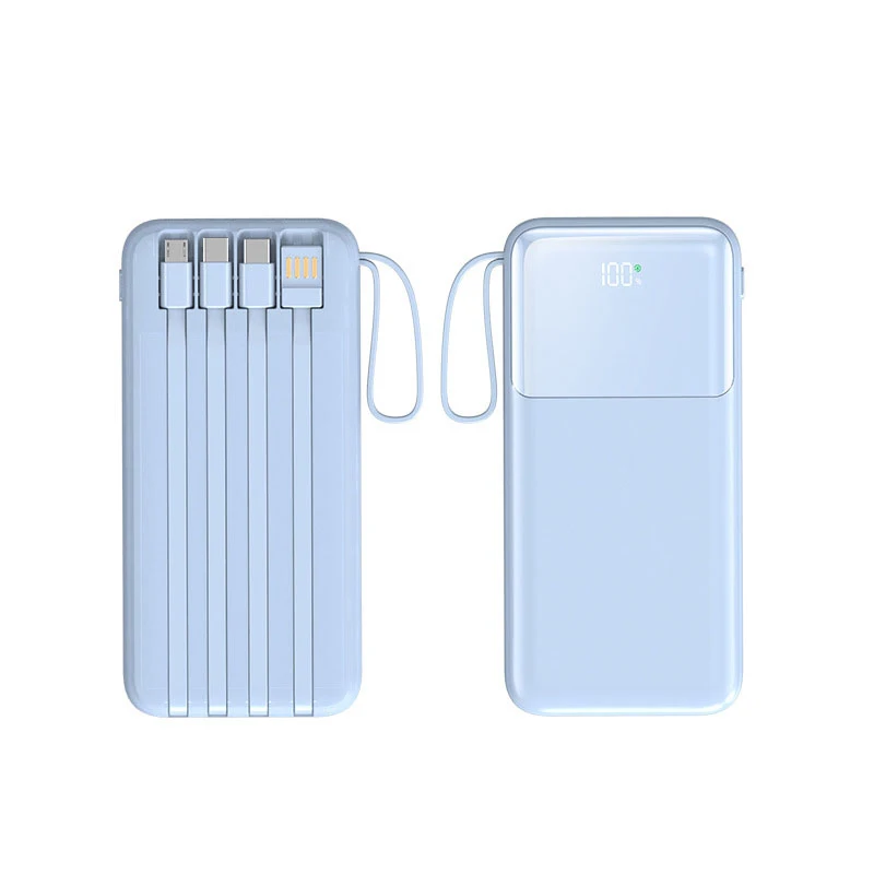 20000mAh Built-in Cable Power Bank, Multi-port USB-C Power Bank with Lanyard LED Digital Display 22.5W Fast Charging PB213