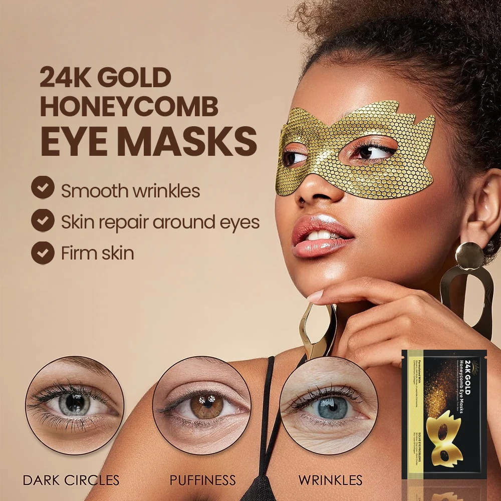 Wholesale Lift Anti Aging Wrinkle 24K Gold Collagen Honeycomb Under Eye Mask With Collagen Under Eye Patches
