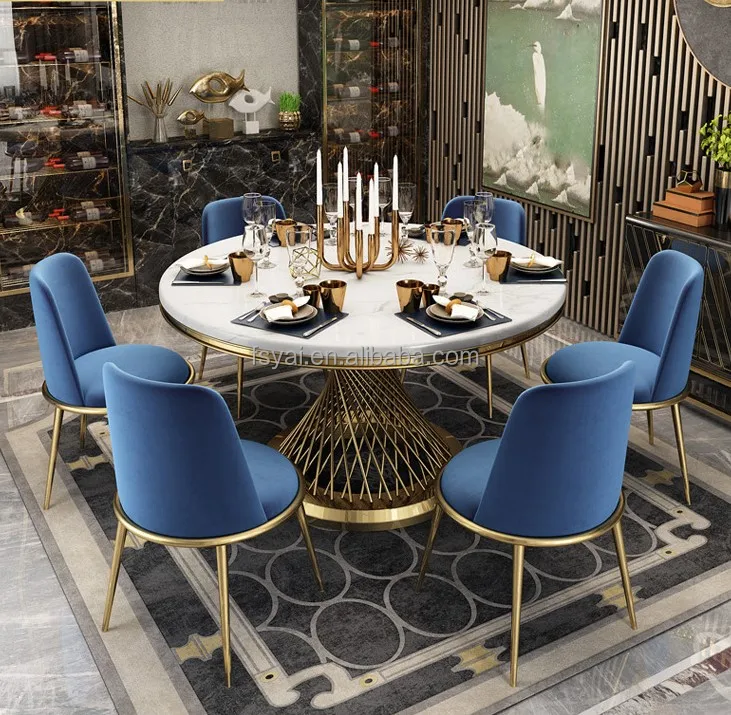 metal round dining table set