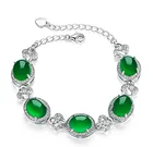 Factory Direct Sales 4 Leaf Clover With Chrysoprase S925 Sterling Silver Bracelace