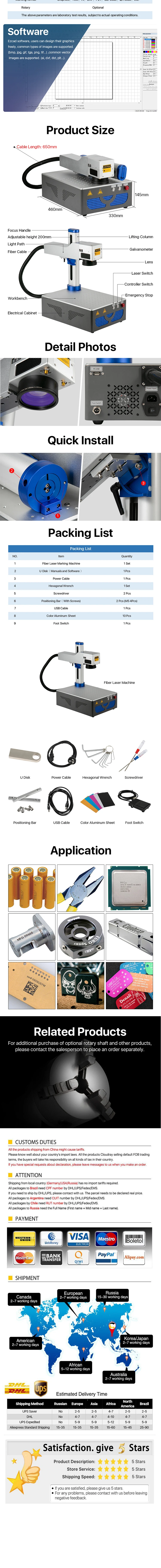 Super Fast Delivery Jewelry Fiber Laser Marking Machine High-Speed Laser Engraving Marker