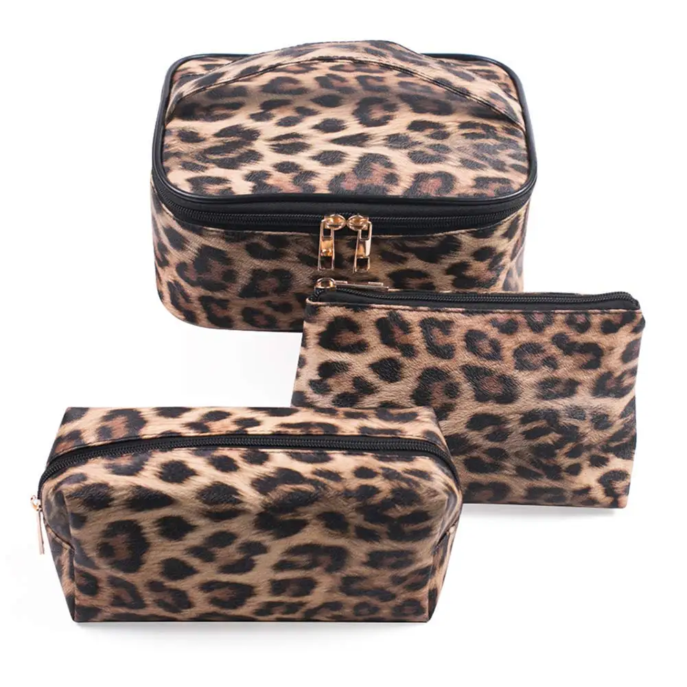 Portable Cosmetic Bag Makeup Bag Sets Leopard Print Cosmetic Bags 3 Pack -  Buy Beauty Brushes Bag,Leopard Print Makeup Bag,Personalized Cosmetic Bags  3 Pack Product on 