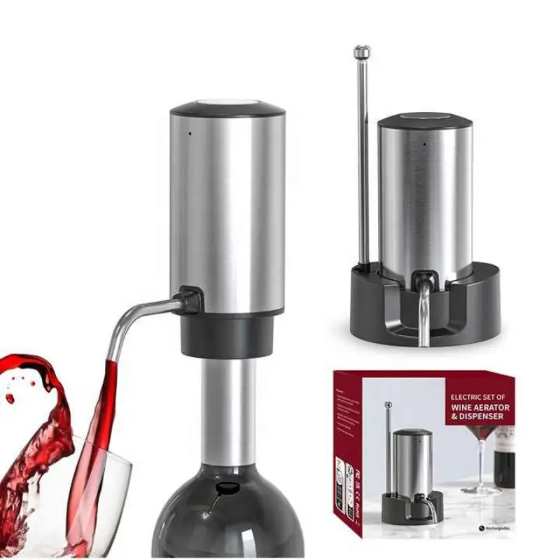 Stainless Steel Electric Wine Decanter Aerator Dispenser Base Eco Friendly Automatic Wine Whisky Superior Aerator Wine