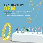 Pendant SKA S925 Sterling Silver Turquoise Aurora Color Pendant Necklace