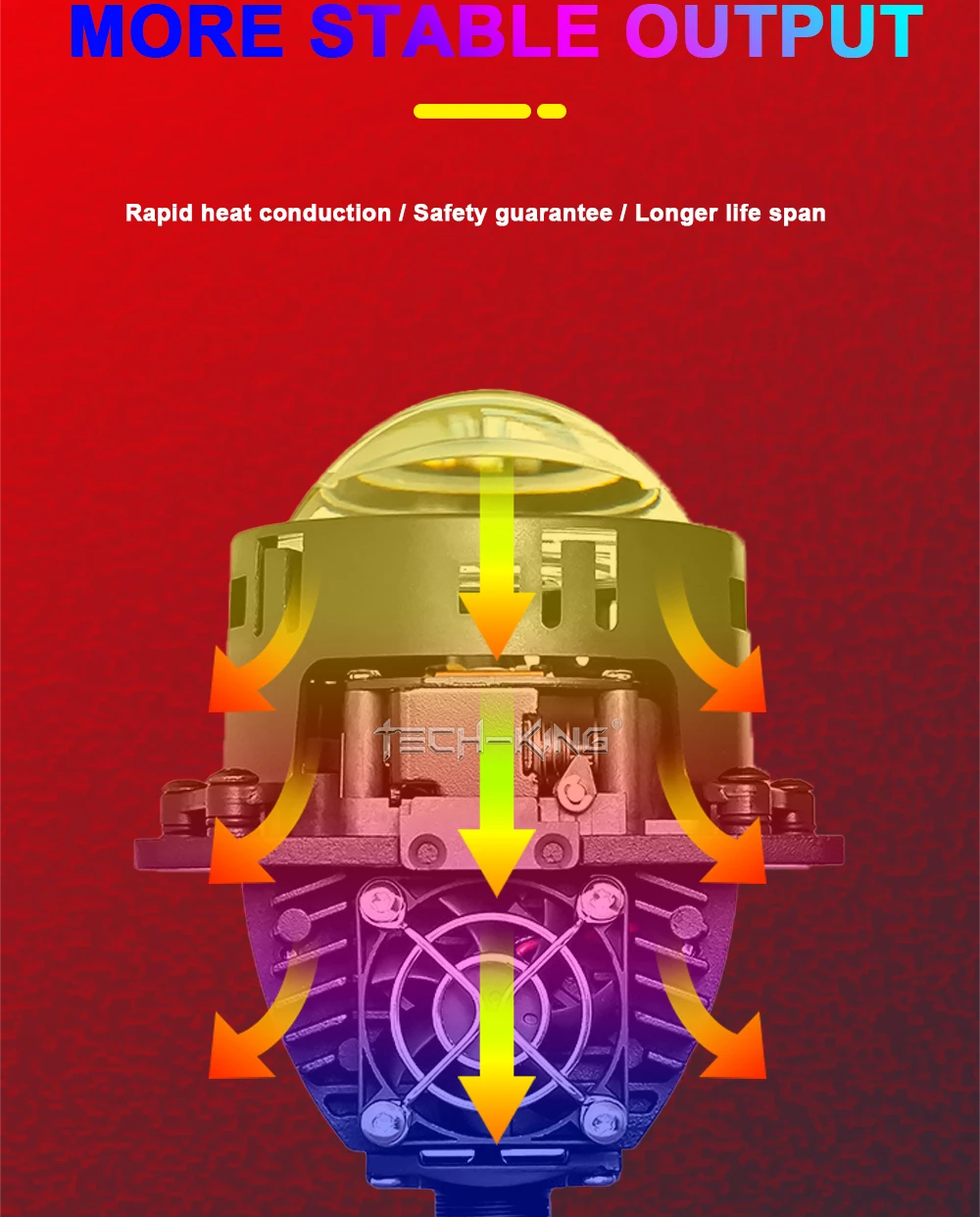 TECH-KING M5 intelligent LED dual optical lens high power LED lens universal LED headlamp lens high power bi-led projector