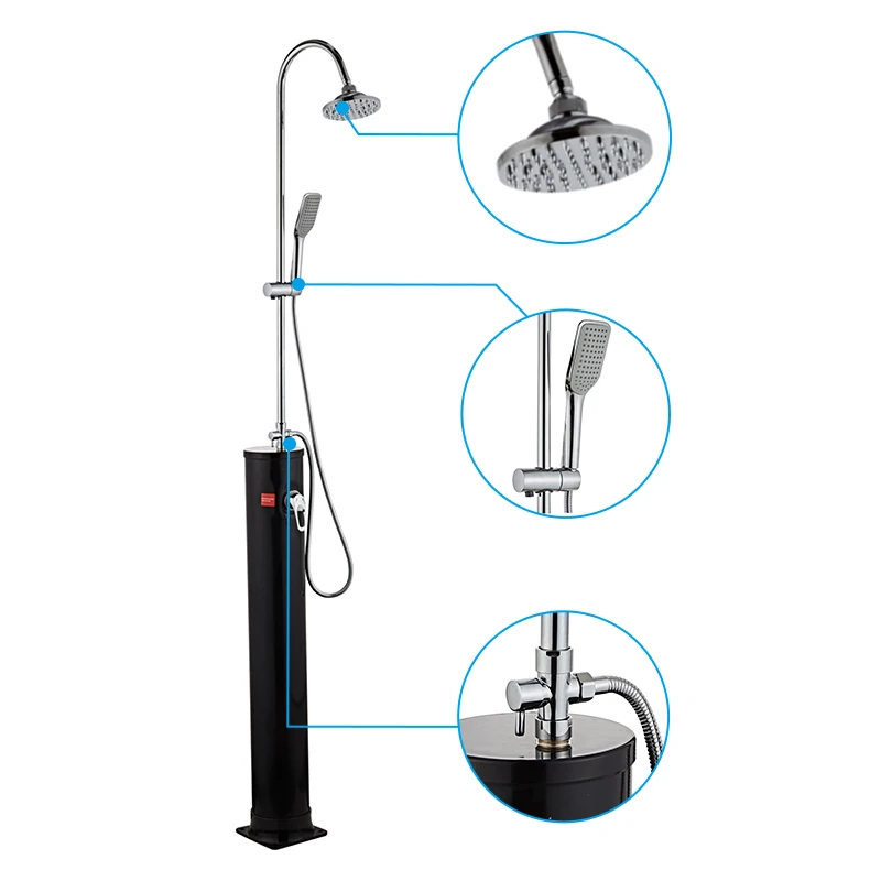 Durable Black Home Portable Shower Kit