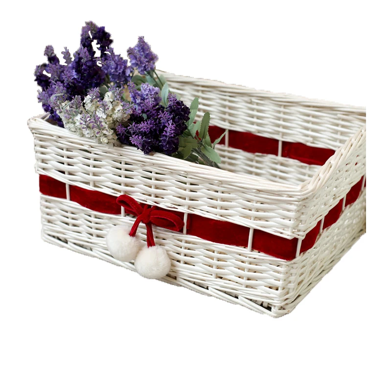 wicker woven white storage basket christmas gift basket wicker