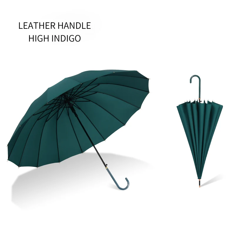 New solid 16-bone straight clear customized umbrella automatic long umbrella printed advertising umbrella with logo
