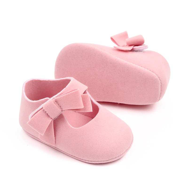Baby Girls Solid Color Bow Line with 0-1 Year Old Infants Soft Soled Princess Walking Shoes supplier
